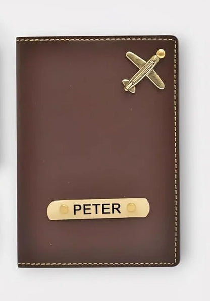 Personalized Name & Charm Leather Passport Cover Holder for Men & Women