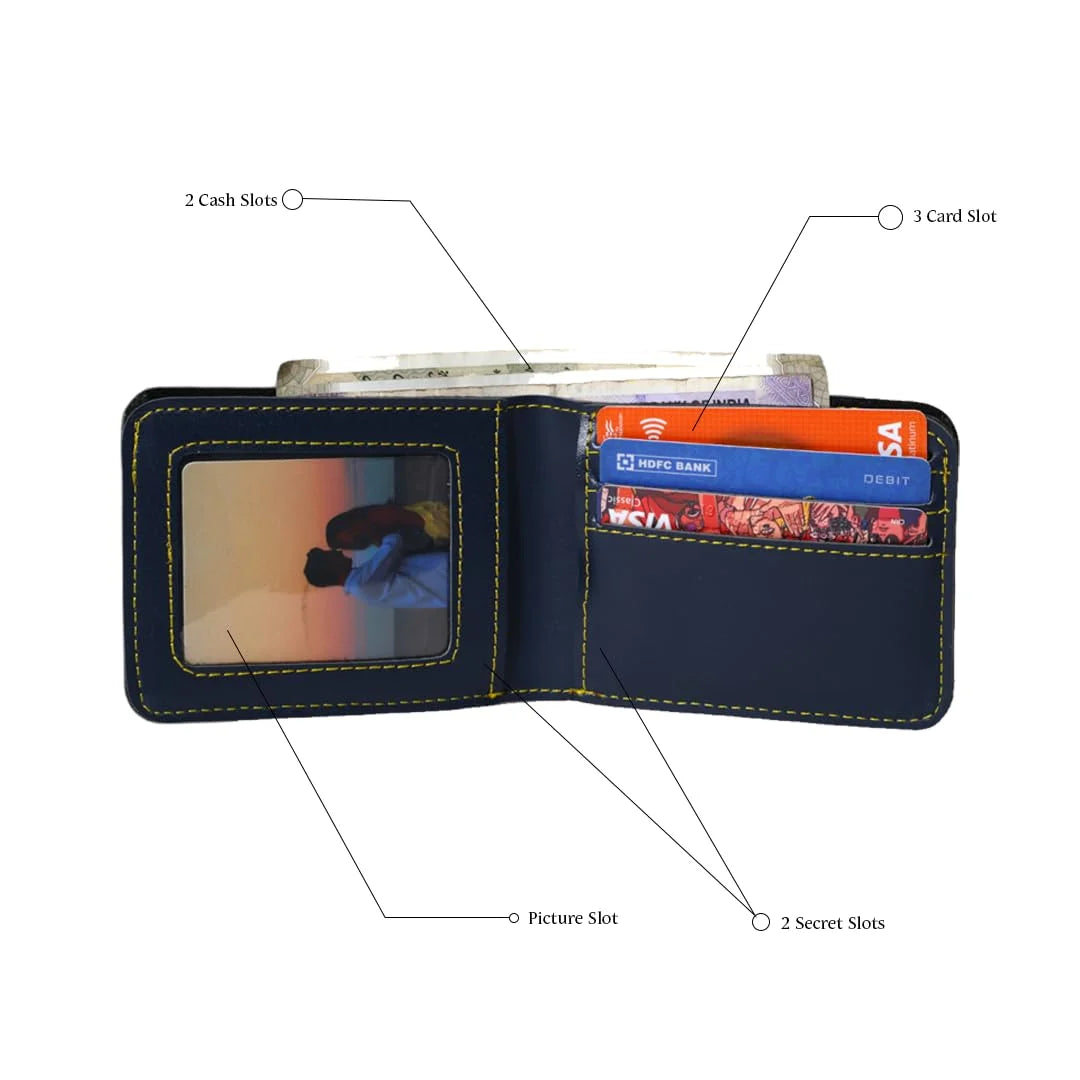 Men’s Leather Wallet Customized With Name and Your Chosen Charm