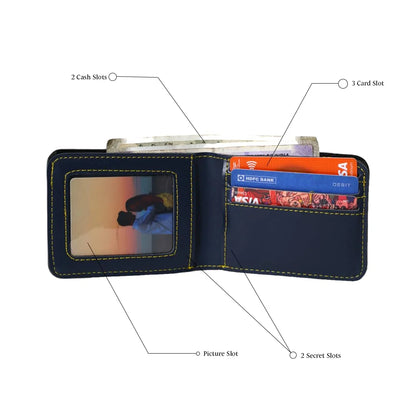 Men’s Leather Wallet Customized With Name and Your Chosen Charm