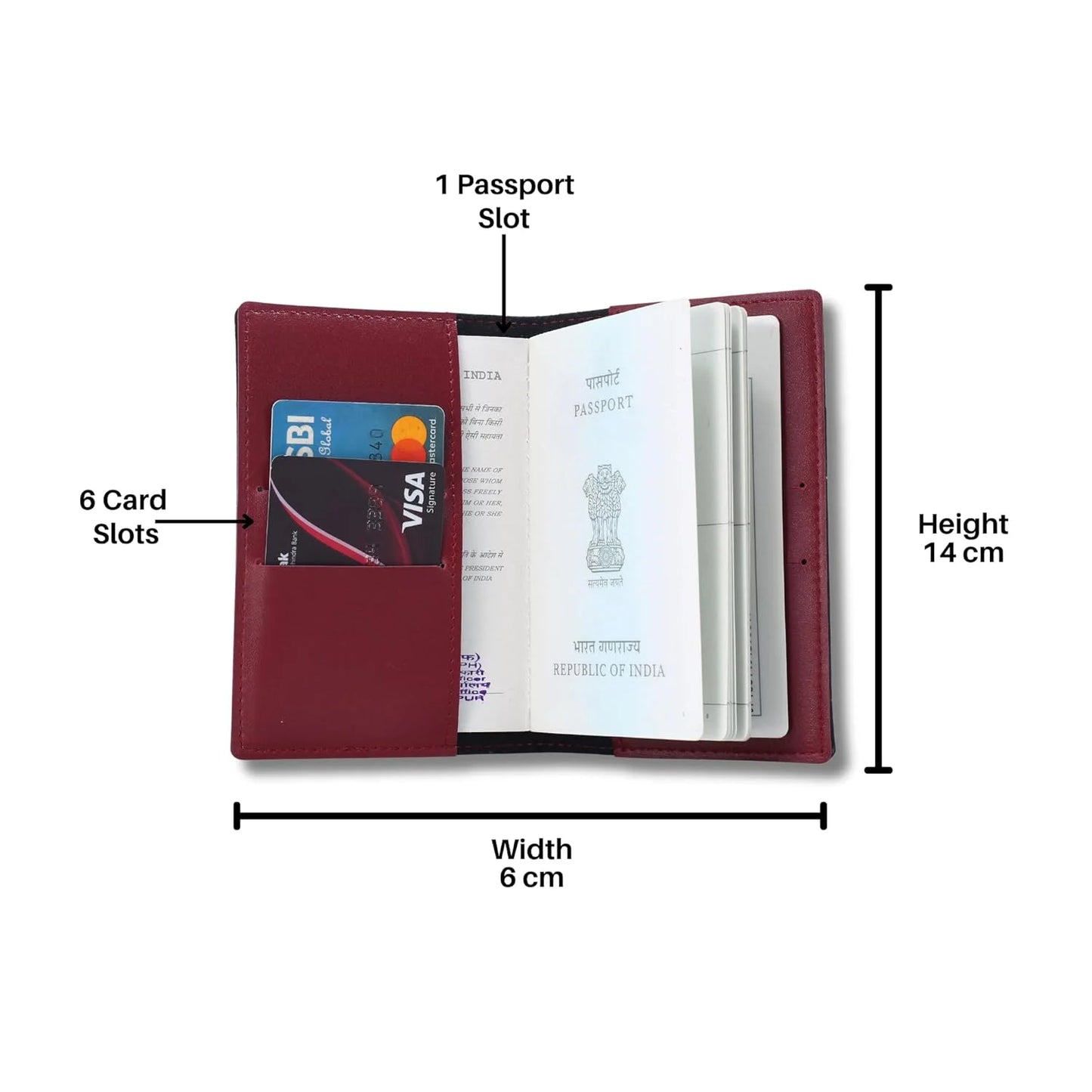 Personalized Name & Charm Leather Passport Cover Holder for Men & Women