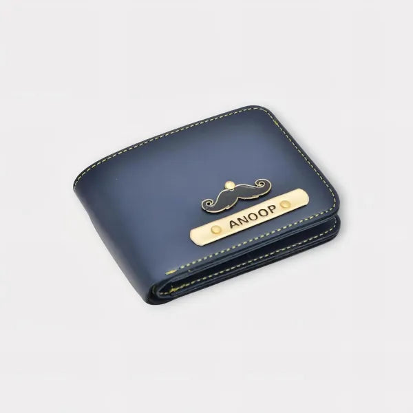 Men’s Leather Wallet Customized With Name and Your Chosen Charm
